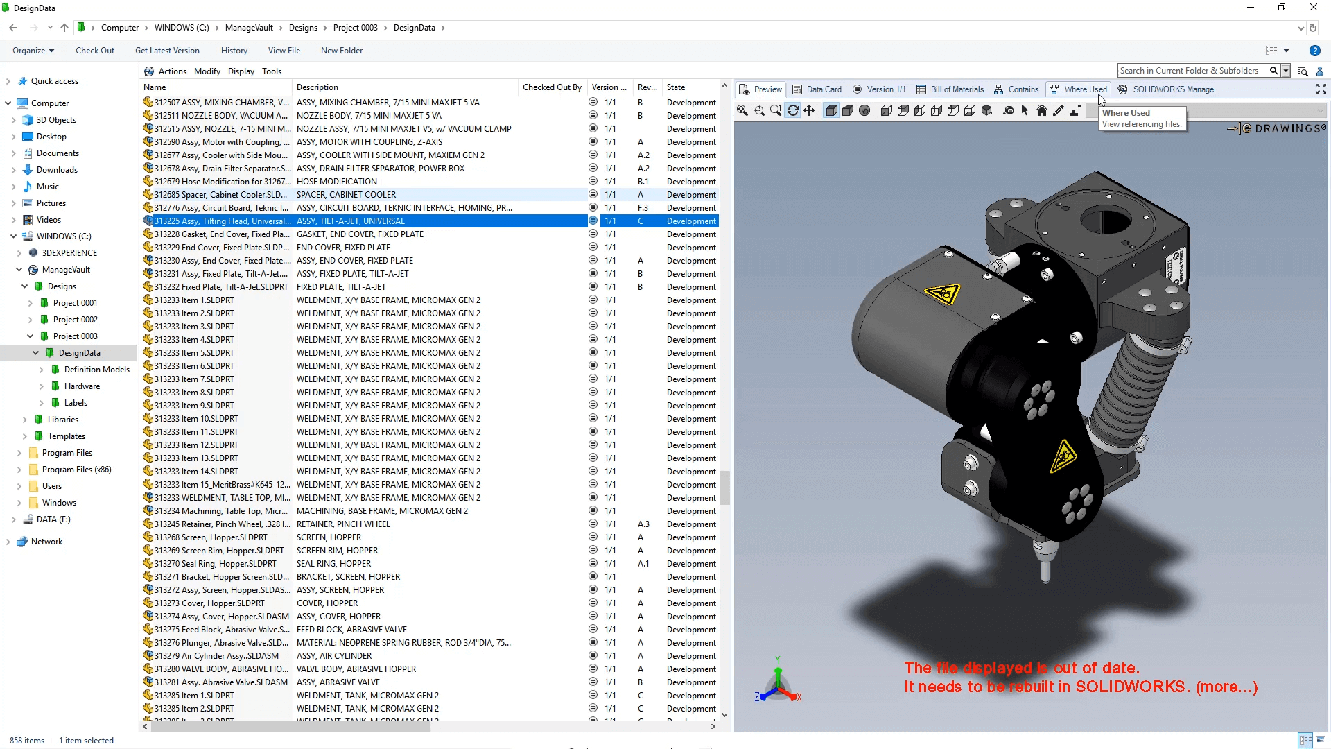 SOLIDWORKS PDM Standard Preview